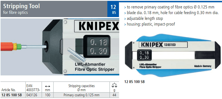Kìm tuốt dây Knipex 12 85 100 SB, Knipex wire stripping pliers 12 85 100 SB