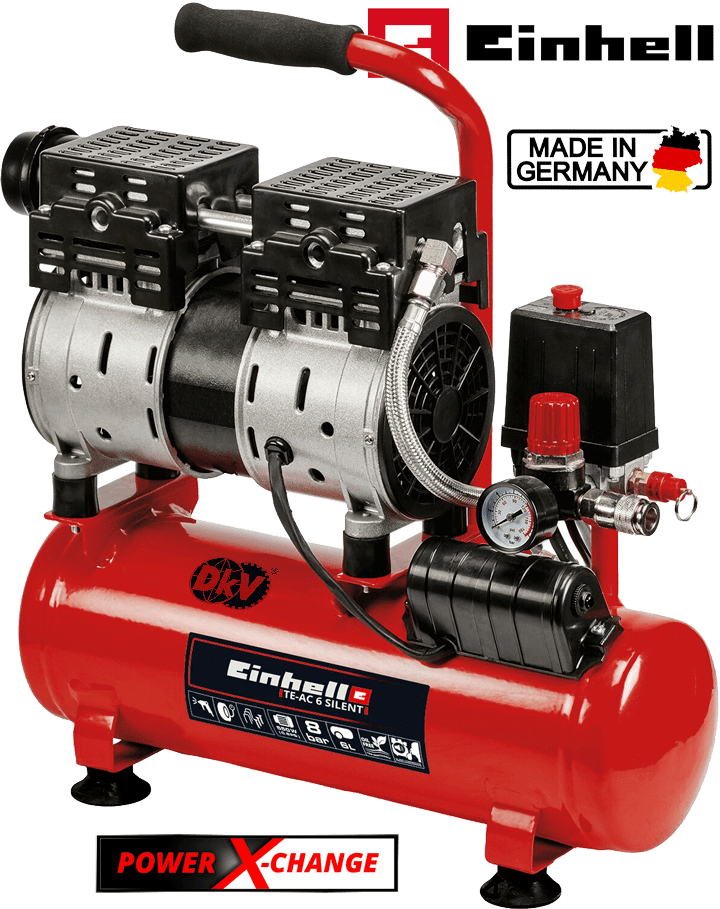 may nen khi einhell te-ac 6 silent, einhell air compressor power te-ac 6 silent