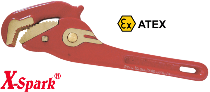 mo let răng chong chay no X-Spark 129C-1002, X-Spark non sparking adjustable pipe spanner 129C-1002