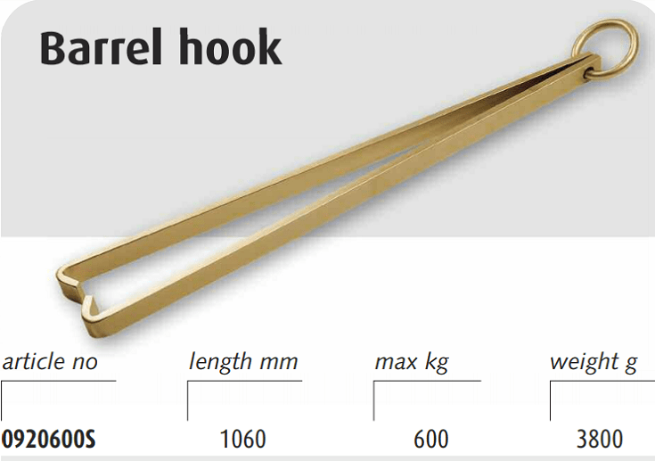 Kẹp chống cháy nổ Endres 0920600S, Endres non sparking barrel hook 0920600S