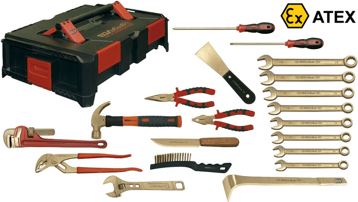 Bộ dụng cụ chống cháy nổ Egamaster 74381, Egamaster non sparking tools kit 74381