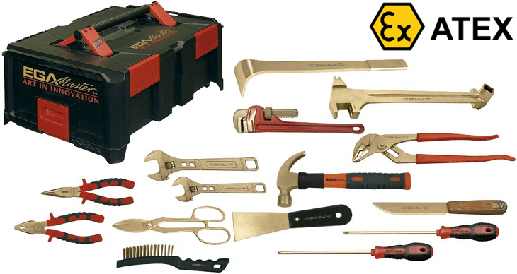 Bộ dụng cụ chống cháy nổ Egamaster 74382, Egamaster non sparking tools kit 74382