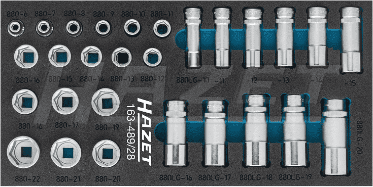 Khay dụng cụ Hazet 163-489/28, Hazet plastic foam inserts 163-489/28