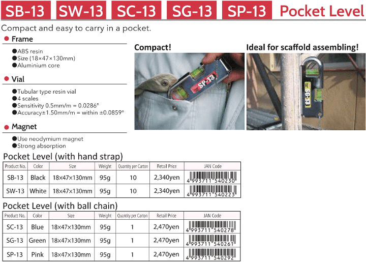 Thước thủy KOD SC-13, KOD protect armour level SC-13