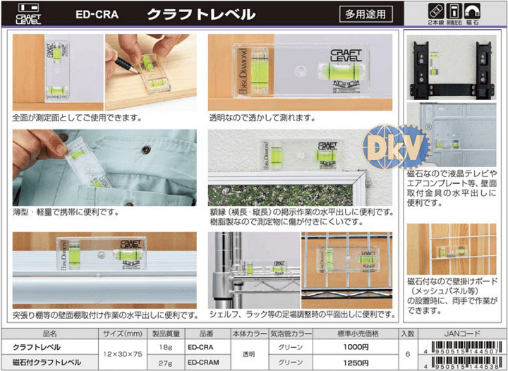 Thước thủy Ebisu ED-CRA, Ebisu transparent level ED-CRA