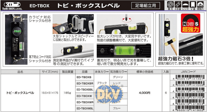 Thước thủy Ebisu ED-TBOXB, Ebisu mini level ED-TBOXB