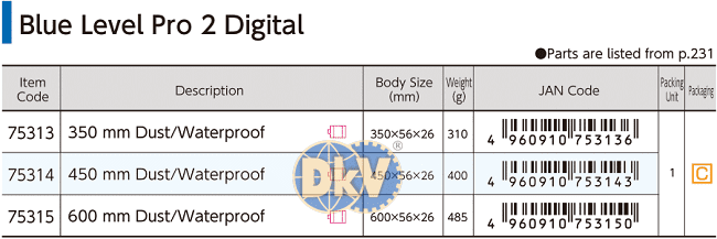 Thước thủy điện tử Shinwa 75313, Shinwa blue level pro digital measure 75313