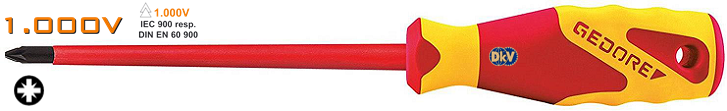 to vit cach dien Gedore VDE 2160 PZ 3, to vit cach dien 4 canh Gedore VDE 2160 PZ 3